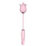 3 Colors Rose Sex Toy Tongue Licking Machine with Vibrating Dildos