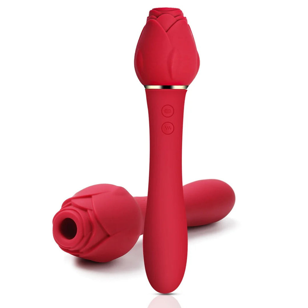 Rose Wand Massager with Clit Sucker