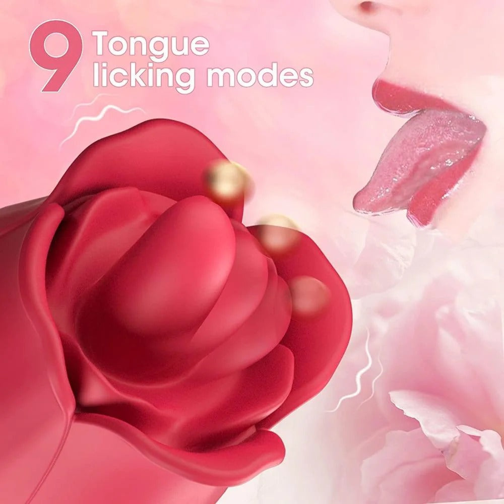 Rose Tongue Licking Clitoral Stimulator With Bullet Vibrator