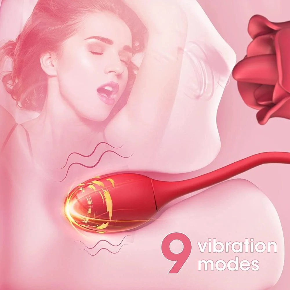 Rose Tongue Licking Clitoral Stimulator With Bullet Vibrator
