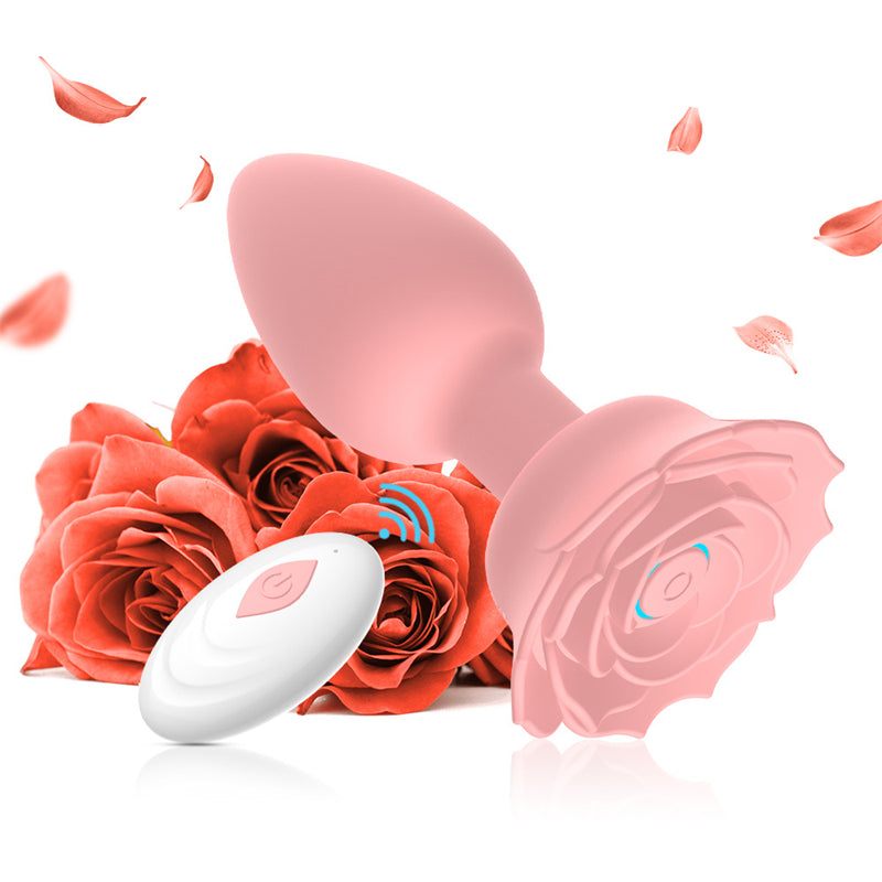 Romantic Rose Toy - Female Rose Silicone Anal Vibrator