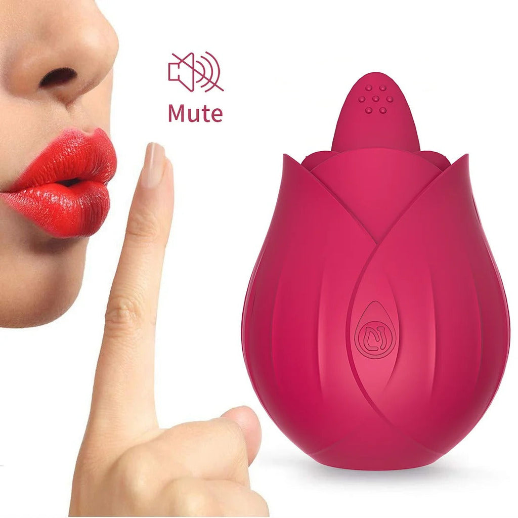 Rose Clitoral Vibrator With A Tongue For Women