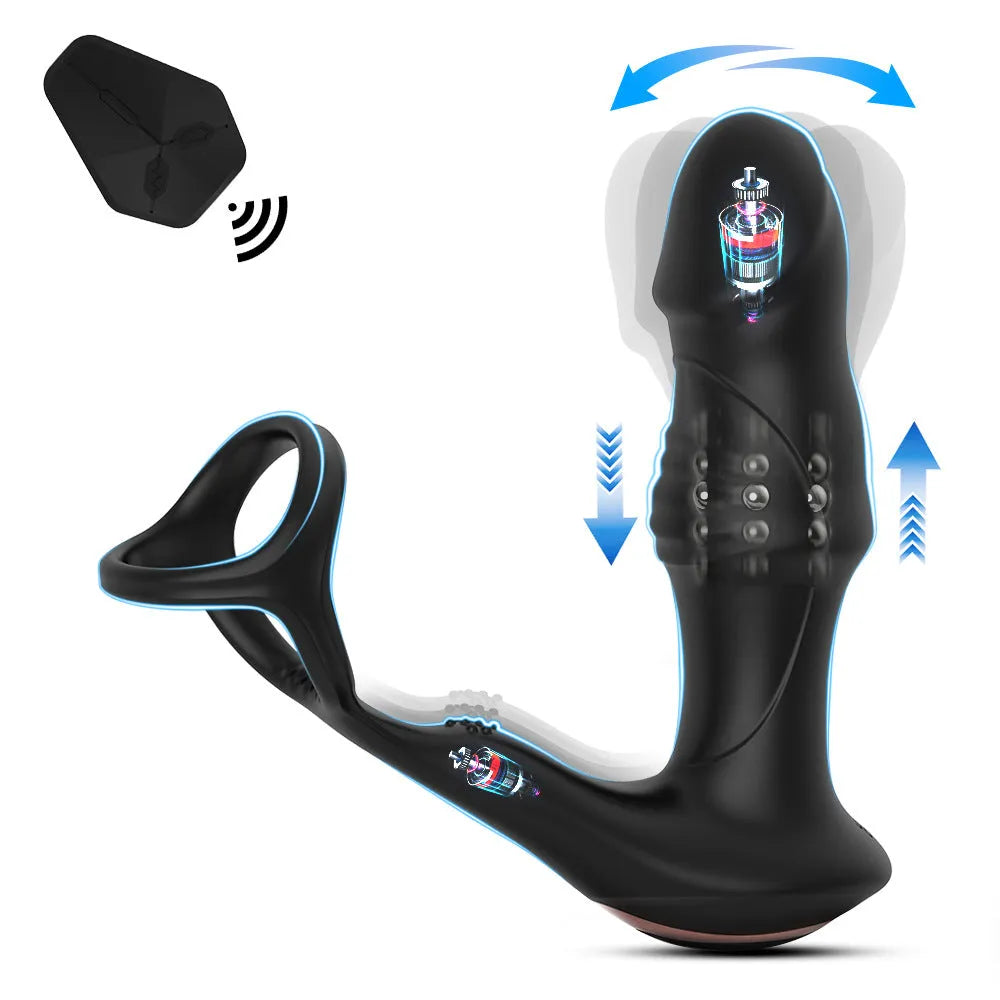 Wireless Remote Control Anal Vibrating Massager Dildo for Men