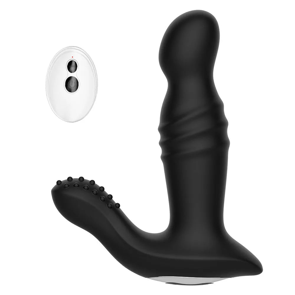 Thrusting Retractable Prostate Perineal Massager Anal Dildos