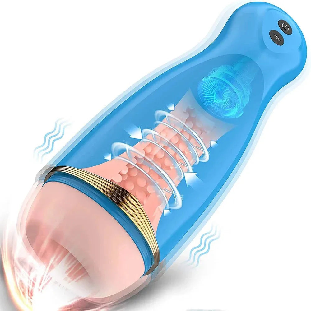 Rechargeable Vibrating Masturbation Cup for Men