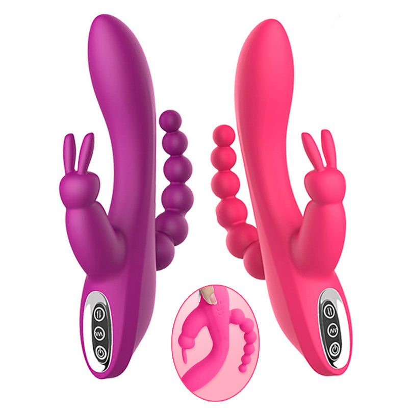 3-in-1 G-spot Clit Anus Rabbit Vibrator for Women