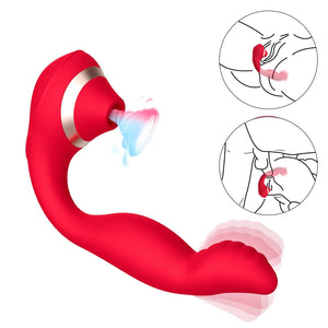 Women's G-Spot Clit Nipple Erotic Vibrating Sucking Stimulator