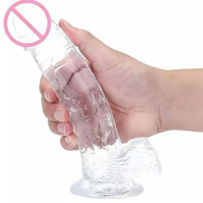 Lifelike Transparent Silicone Suction Cup Adult Dildos