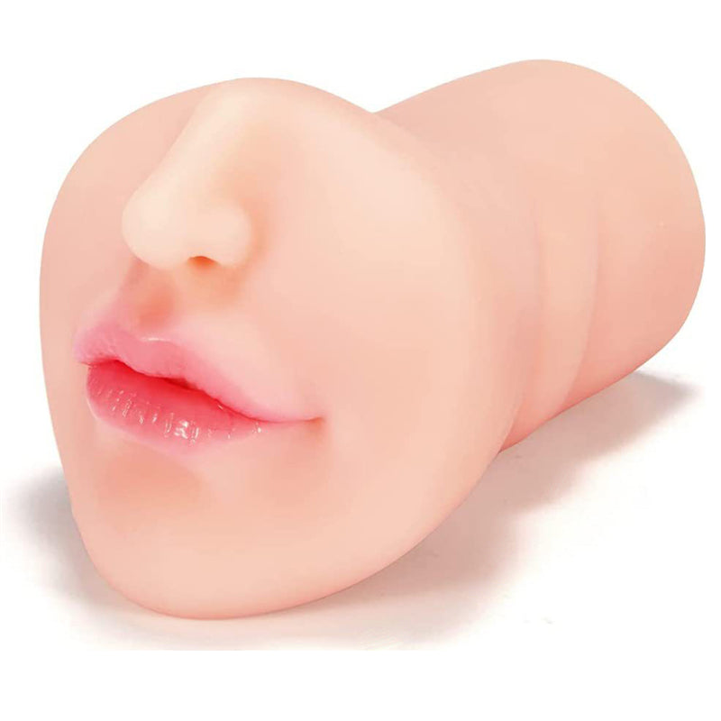 Lifelike Face Design Tongue Licking Oral Sex Pocket Pussy for Men