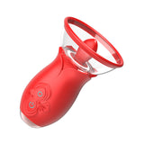 2-in-1 Rose Toy Vibrating Body Pump & Tongue Licking