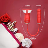 3-in-1 Rose Thrusting Vibrator with Tongue Licking