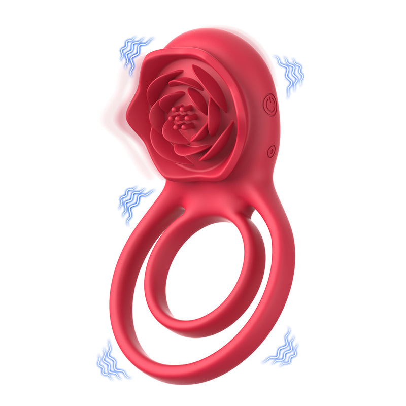 Couple's Rose Sex Toy Vibrating Penis Ring Masturbator