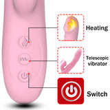 4-in-1 Heated Telescopic Tongue Licking Vibrating Dildos