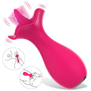 Tongue Licking Massager Female Sex Toy Rose Red Vibrator