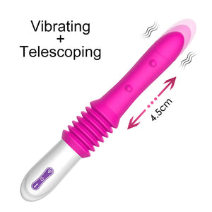 Thrusting Telescopic Masturbation Massage Wand Vibrator