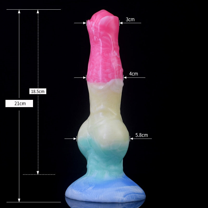 Multicolor Fantasy Anal Vaginal Dilator Silicone Dildo