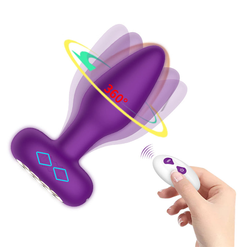 Adult Sex Toy - Silicone Comfortable Rotating Vibrating Anal Dildos