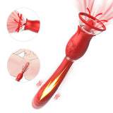 3-in-1 Female Rose Toy with Clit Sucker, Tongue Licking, Vibrating Dildos