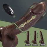 Dark Coffee Realistic Dildos Telescopic Rotating Vibrating Women Sex Toy