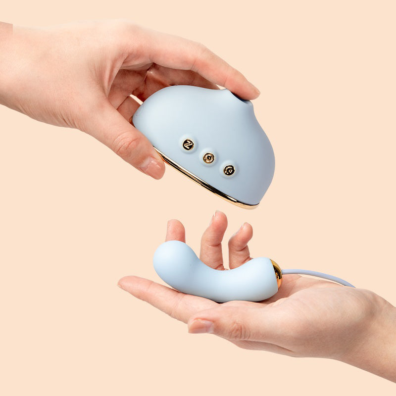 Women's Blue Handset Shaped Egg G-spot Vibrators